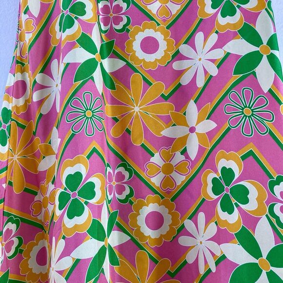 Kenny Flowers The Acapulco Silk Sweetheart Neckline Printed Midi Dress Sz. S - Picture 3 of 7
